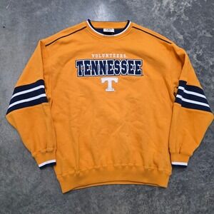 Vintage Tennessee Volunteers Orange Crewneck Sweatshirt with Navy Stripes